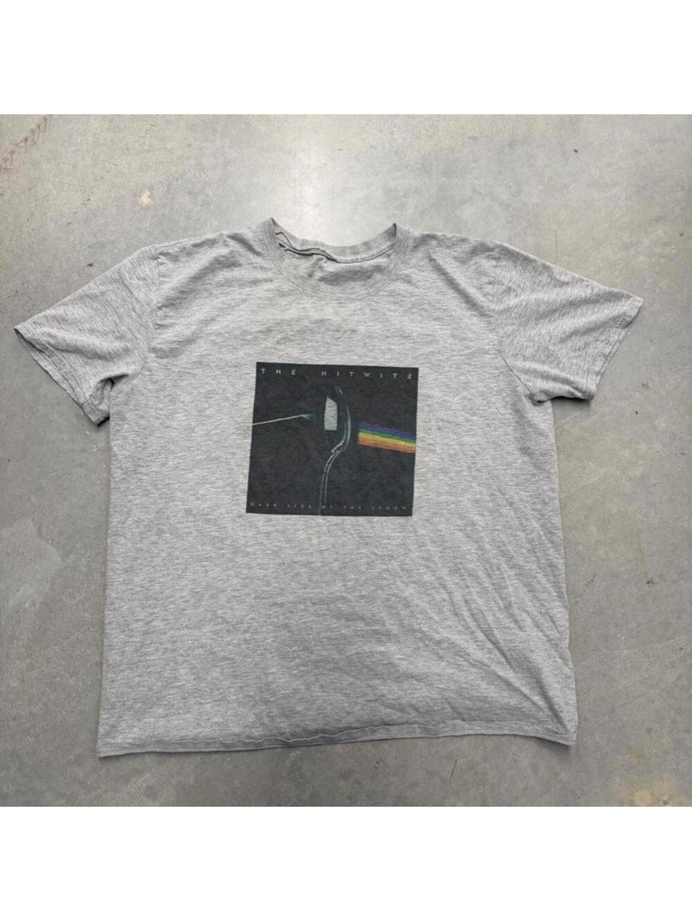 The Nitwitz Dark Side of the Spoon Parody T-Shirt Gray Graphic Tee Men’s XL